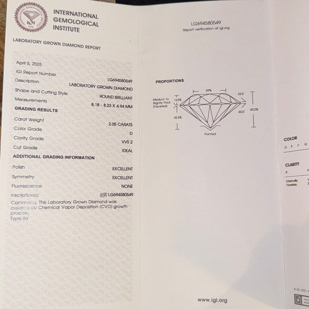 Lab Diamond Engagement Ring - Picture 4 of 11